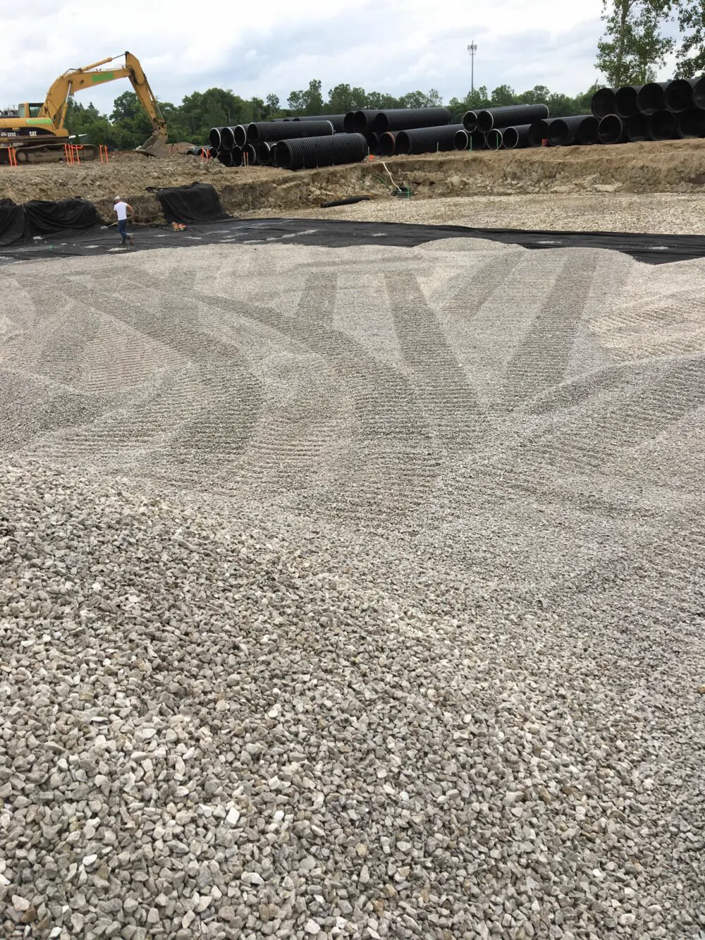 Finished stone surface after grading